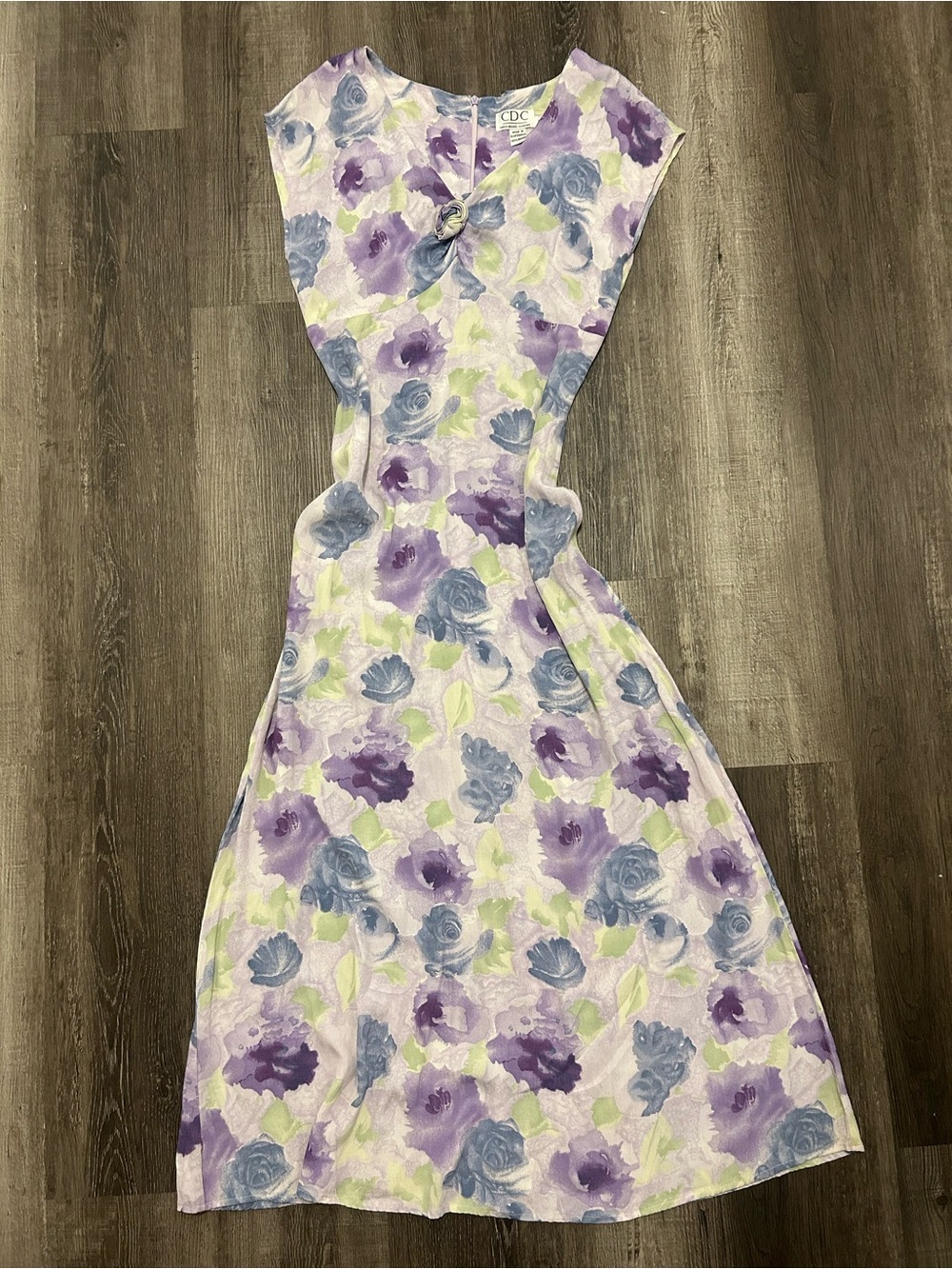 Vintage 90s Watercolor Floral Maxi Dress